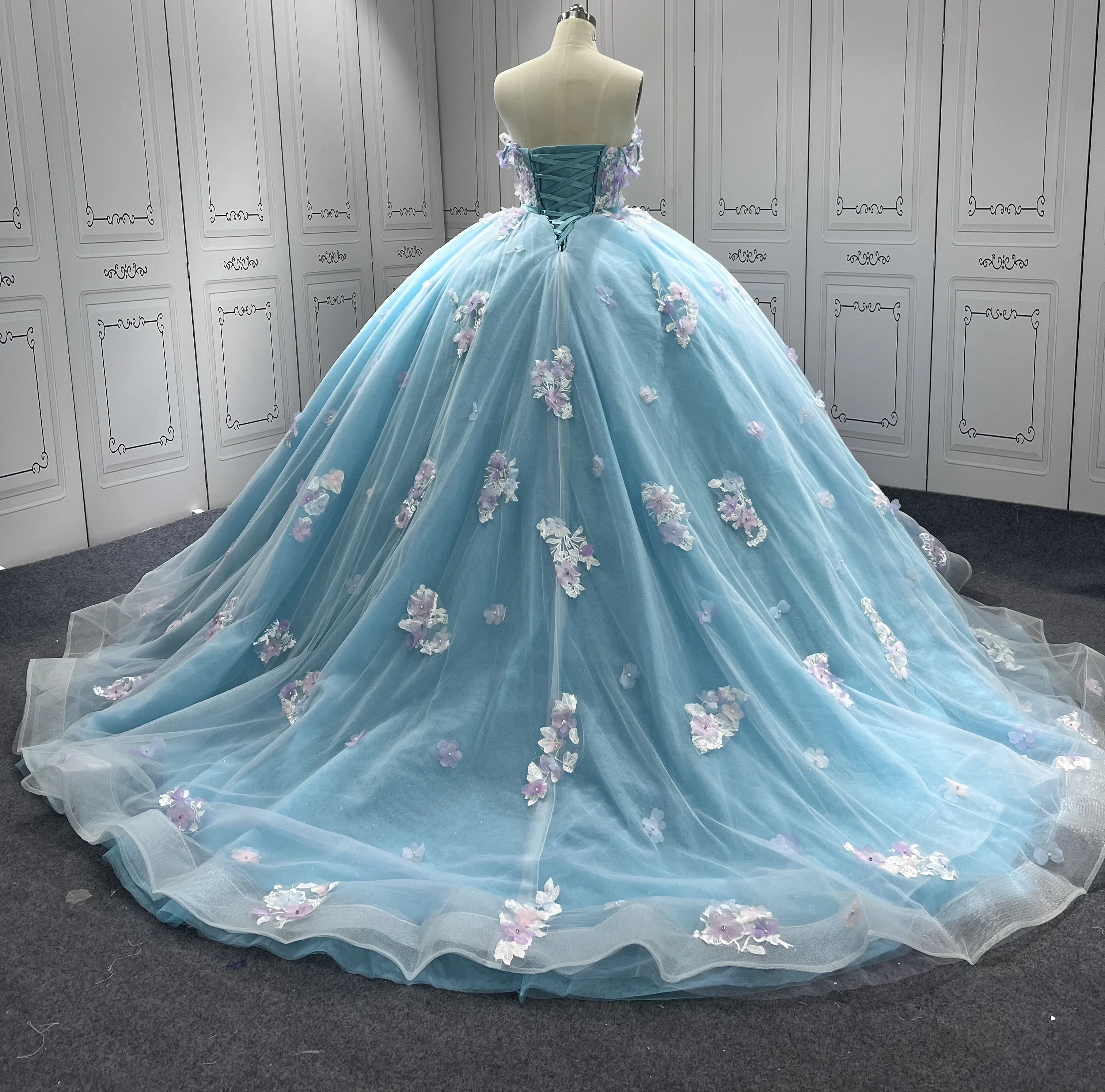 Mumuleo Newest Ice Blue Quinceanera Dress 2024 Princess Sweetheart Neck Ball Gown Dress With Cape Mumuleo Newest Ice Blue Quinceanera Dress 2024 Princess Sweetheart Neck Ball Gown Dress With Cape