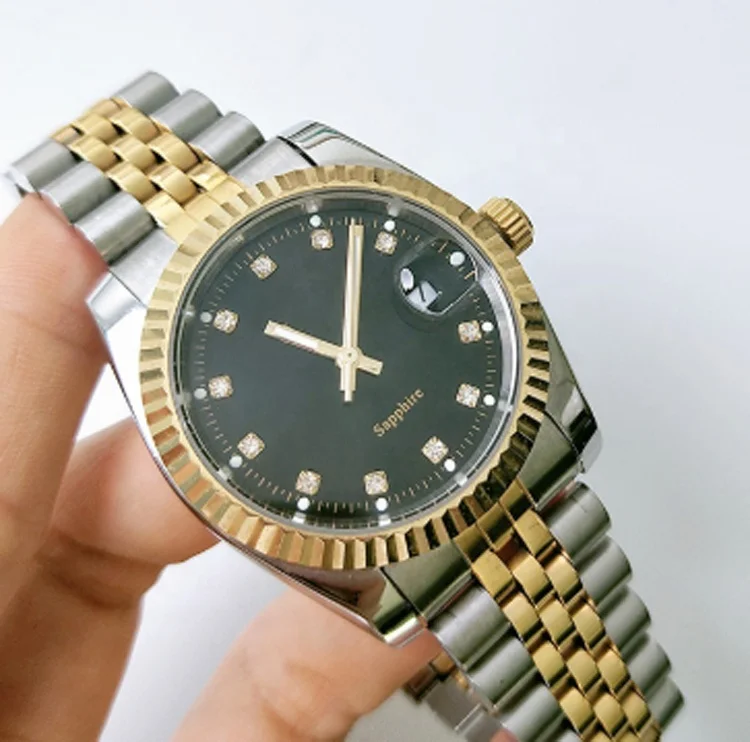 Japan Miyota movt, нержавеющая сталь, золотой фирменный логотип, высокое качество, мужские наручные кварцевые часы
