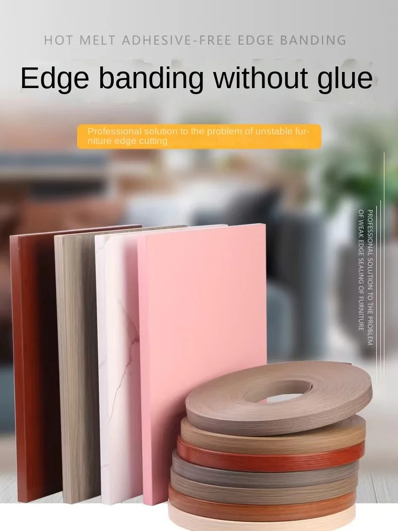 Self Adhesive White Pre Glued Melamine Edge Sealing Tape Buy Wood