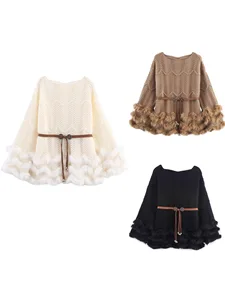 Wholesale Autumn New Women's Long Sleeve Casual Knitted  Top Women's Clothes