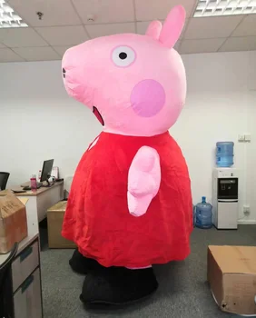 Popular Cute inflatable pig mascot costume cartoon character Peppa-Pig dress for adults