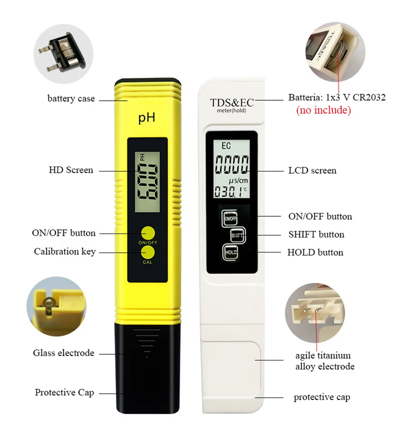 Digital Ph And Tds Meter Combo High Accuracy Ph Meter Tds Ec Tester ...