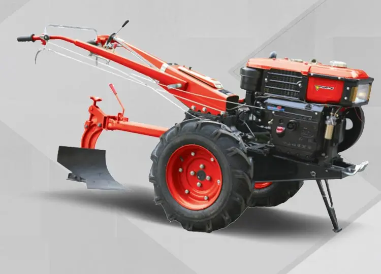 18hp Diesel Power Tiller With Plow High Quality Two Wheel Walkbehind