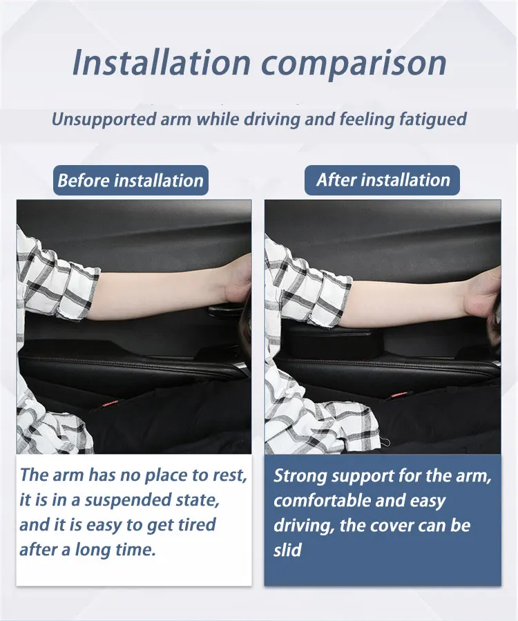 Tonc Pu Leather Car Door Side Armrests Pad Storage Organizer Handrail