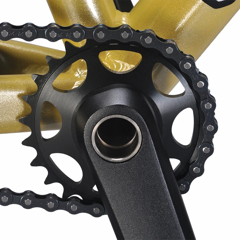 Funsea Big BMX Crankset Gravel MTB Chain Ring Hollow Bicycle Accessories  with Wheelie Cruiser Crank Wheel for Cruising