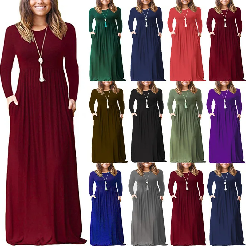 Women's Long Sleeve Loose Plain Empire 