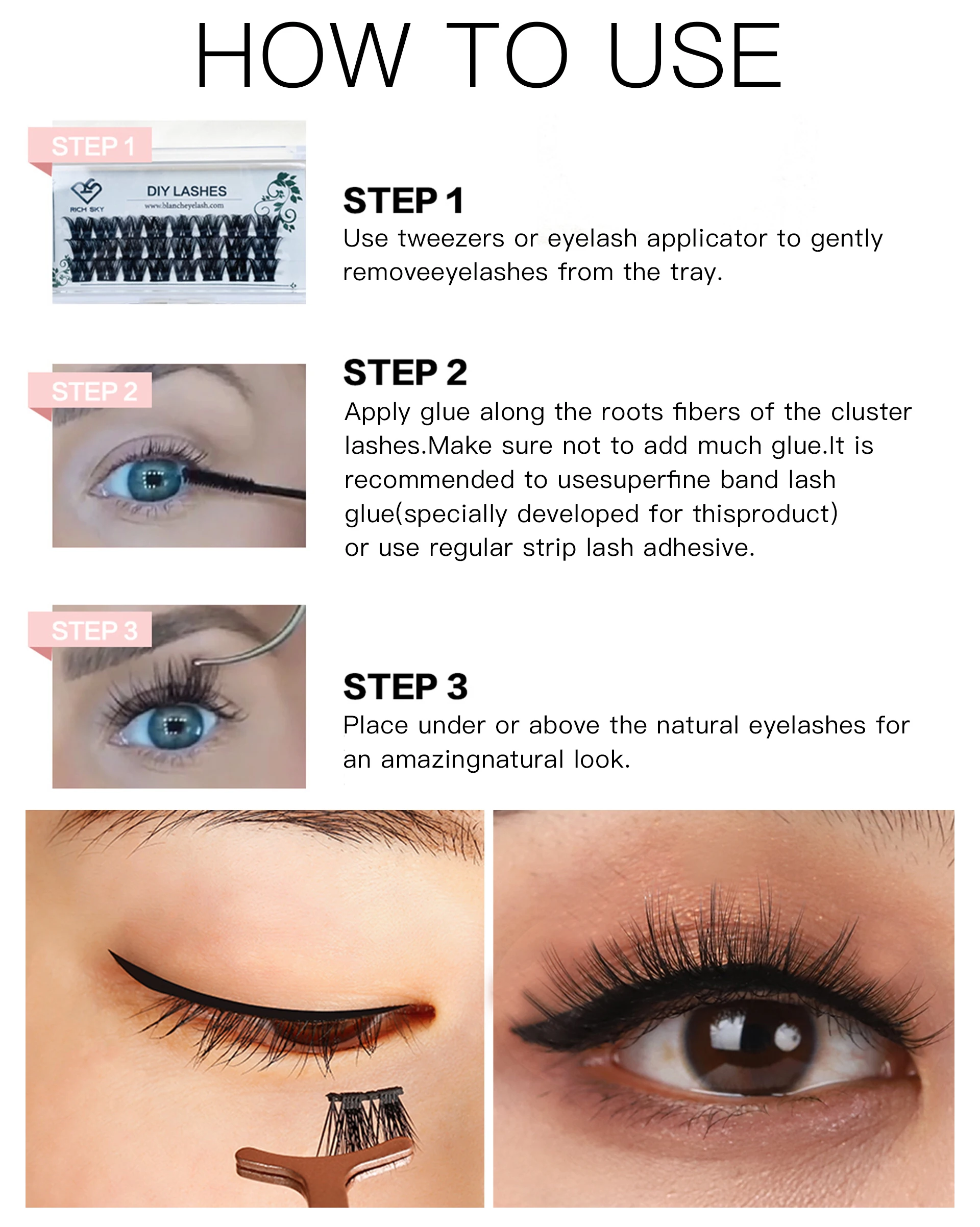 Pre Cut Diy Cluster Lashes Kit Individual Lash Extensions At Home