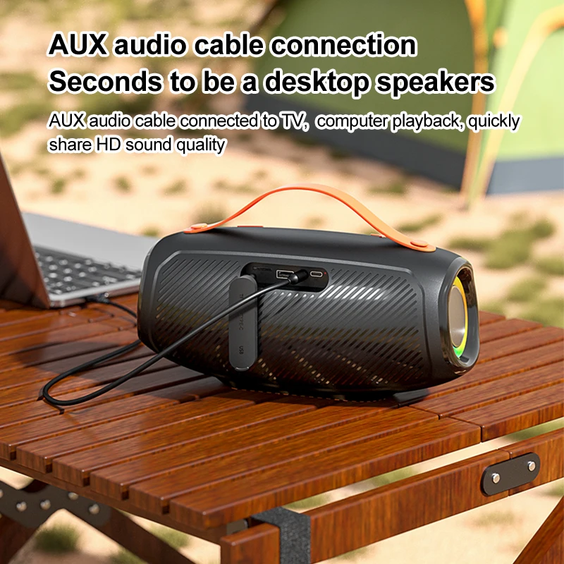 Boomboxes Speaker Sound Box Loudspeaker Wireless woofer Bluetooth Speaker With RGB Led Light