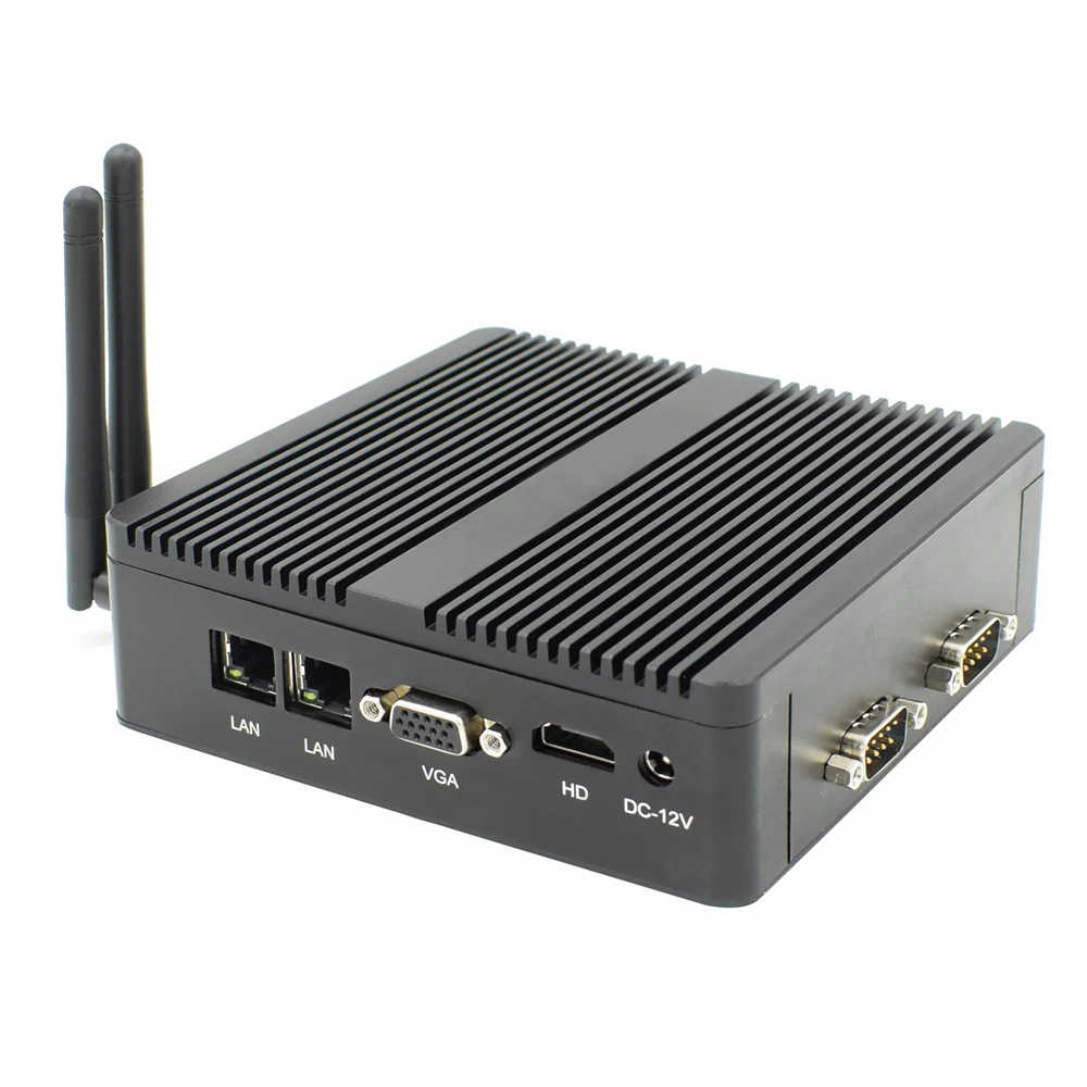 Eglobal fanless mini pc computerJ1900 mini pc with Dual RS232 Dual Lan industrial computer