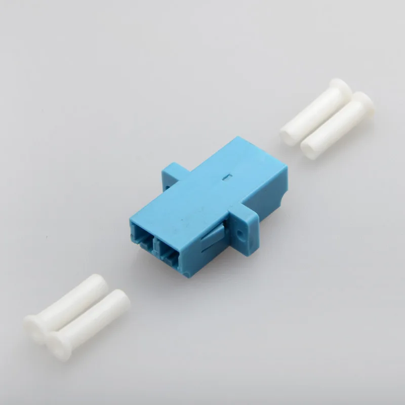 Blue  fiber optic adapter LC duplex channel  type adapter LC fiber coupler  simplex mode fiber splitting adapter