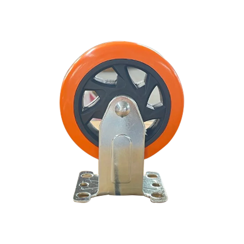 Hot sale orange industrial rigid swivel pu casters wheel 4 inch factory