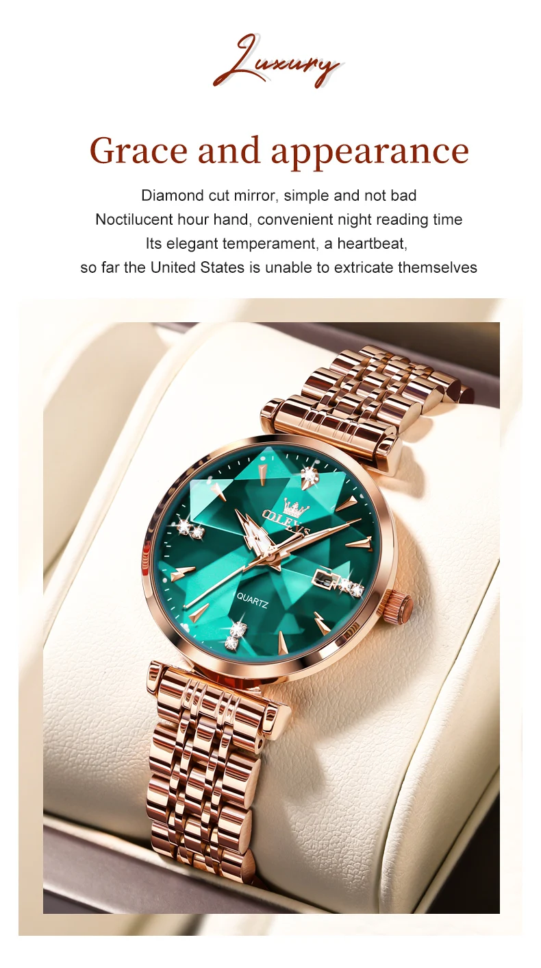 Olevs 5536 Luxury Fashion Casual Design Waterproof Wrist Watch Bright Multi Glass Ladies Quartz Women Watches for Girl Female