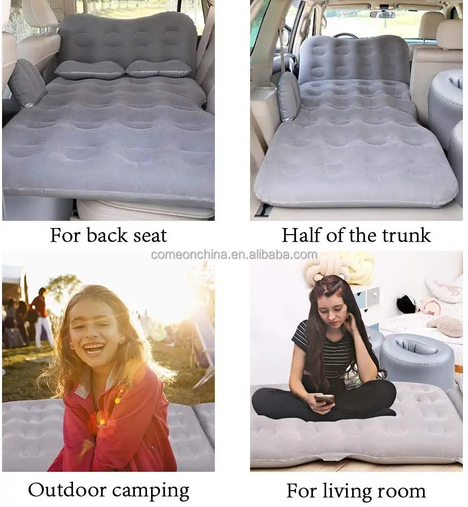 Wholesale Inflatable Flocking Pvc Car Back Seat Air Mattress Travel Bed 