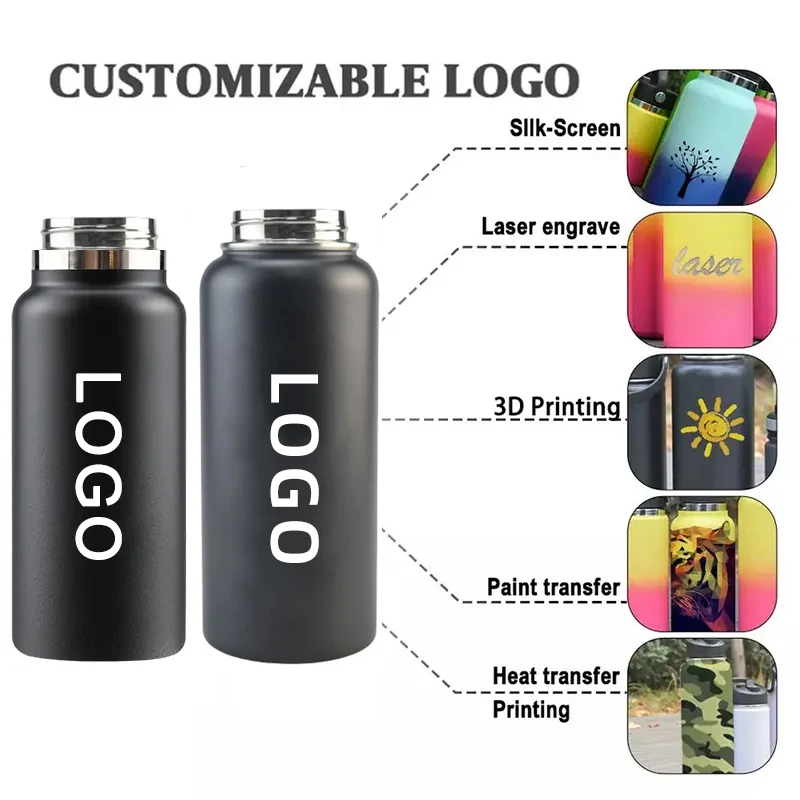 40 oz. E2M Fitness Slogans Water Bottle  Personalized Laser Engraved  High-Endurance Hydro Flask Drinkware