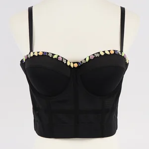 New Arrival Plus Size Gothic Sexy Satin Crop Tank Top Corset Bra Shaper for Women Breathable Short Length Bra Top