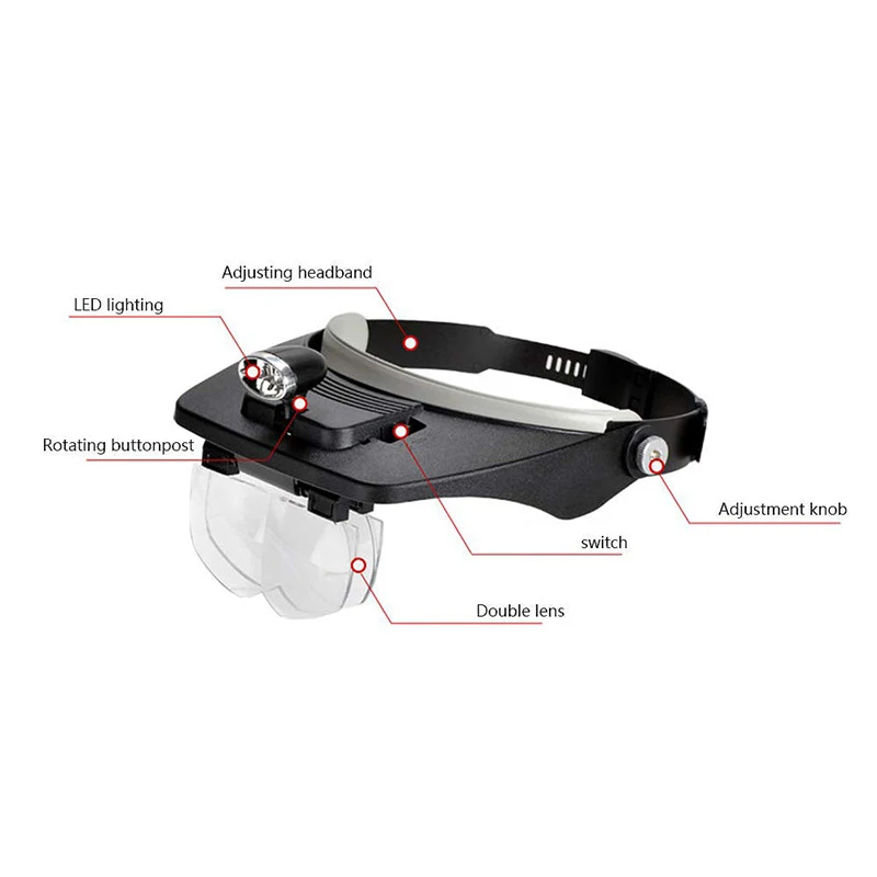 Beekeeping Equipment Tools Head Multiple Magnification Glass With Led Lights