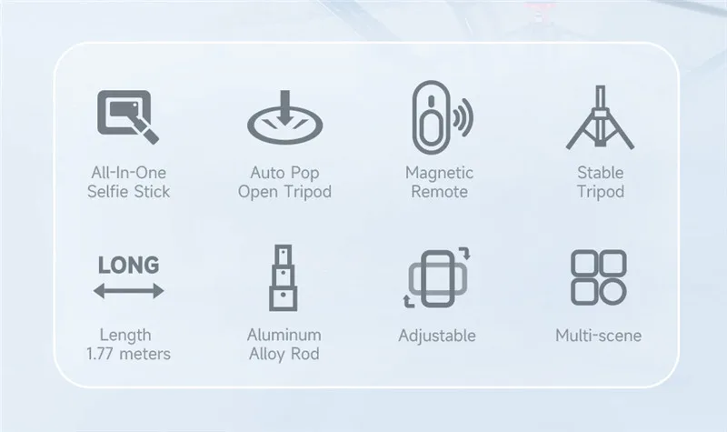 NEW TT01 All-in-one Auto Jump Open Tripod Magnetic Remote Drop Automatically Tripod 1.77m Super Long Rod Selfie Stick