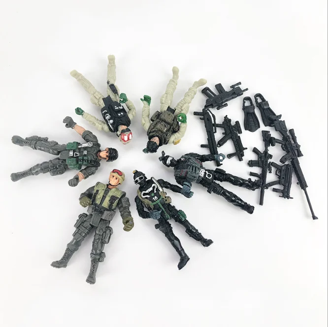 6個ミリタリーチームアクションフィギュアソルジャースペシャル