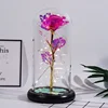 Plastic bottom + leaves Rose red laser flower
