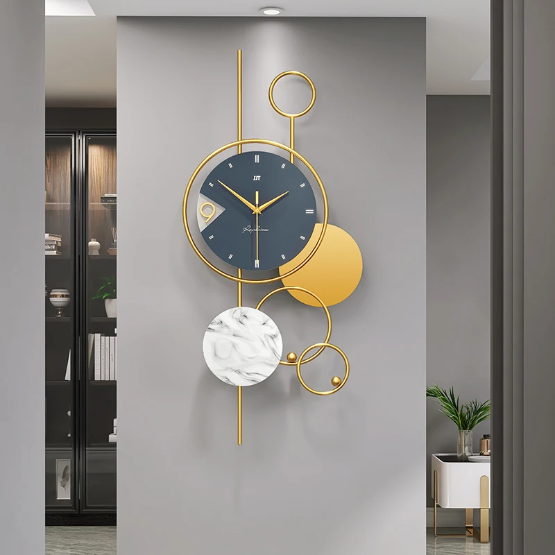 Wholesale Creative Nordic Iron Marble Cheap Wall Clock For Home