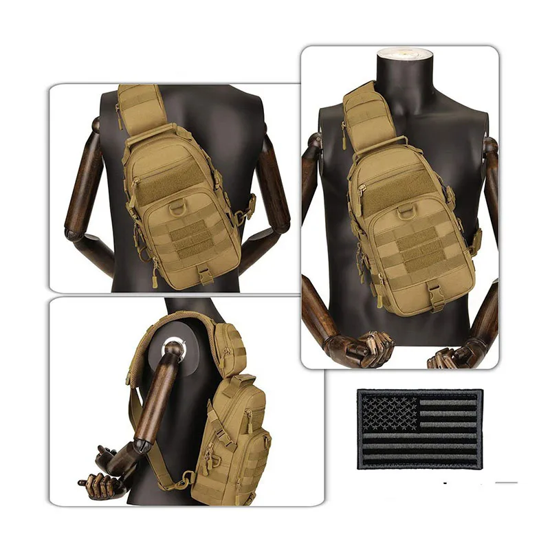 Camouflage Tactical Shoulder Bag Hiking Messenger Backpack Nylon Outdoor Hunting Trekking Chest Sling Bag