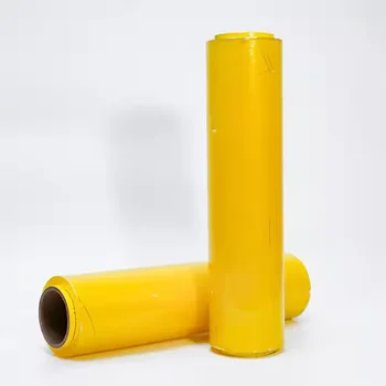 Jumbo Roll 10mic Food Grade PVC Stretch Cling Film Soft Plastic Wrap 1500m for Food Storage Chocolate Sugar Snack Milk Cookie