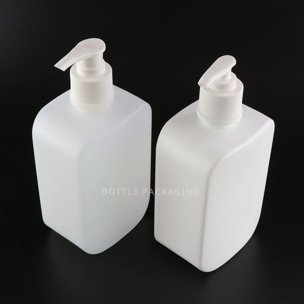 Empty Body Wash Lotion Shower Gel Press Bottle Square Matt 500ml Black
