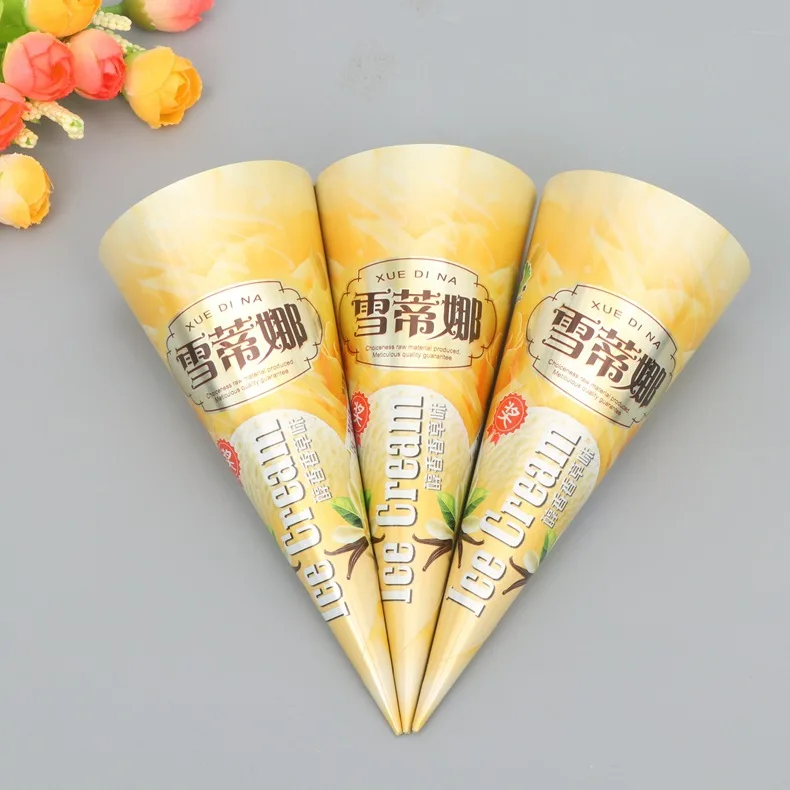 Ice Cream Wrapping Paper Cone Sleeves Foil