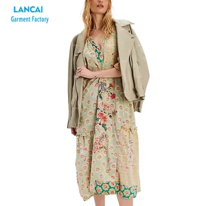 Wholesale New Long Custom Print Elegant 100% Cotton Designs Latest Casual Dress