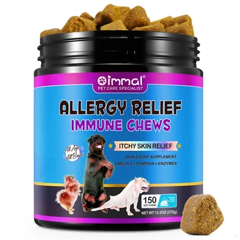 Oimmal Dog Allergy Relief Chews Itchy Skin Relief For Dogs Anti Itch ...