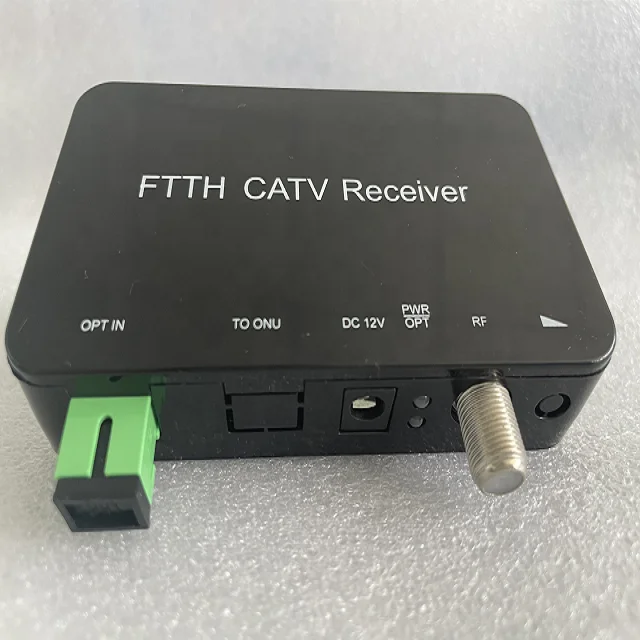 China Factory Low Price Digital Optical Node Black Fiber to Home (FTTH) CATV RF Fiber Optical Receiver Plastic Satellite TV