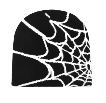 Wholesale Gothic Spider Pattern Wool Knitted Hat Y2K Women Men