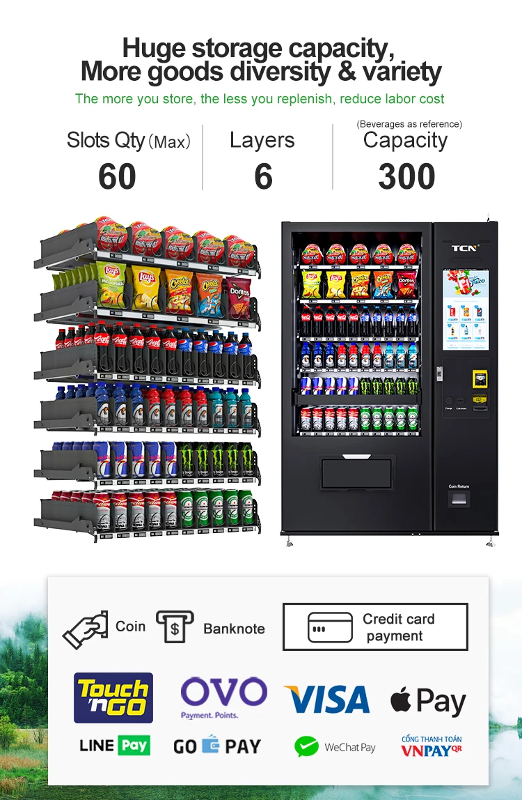 TCN Elevator Vending Machine for Business Fresh Food Cooling Vending Machine