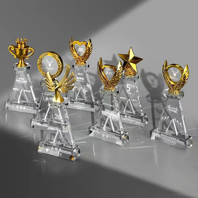 Custom K9 Metal and Crystal Glass Trophy Sports Event Souvenir Business Design with Base Gift preview 6