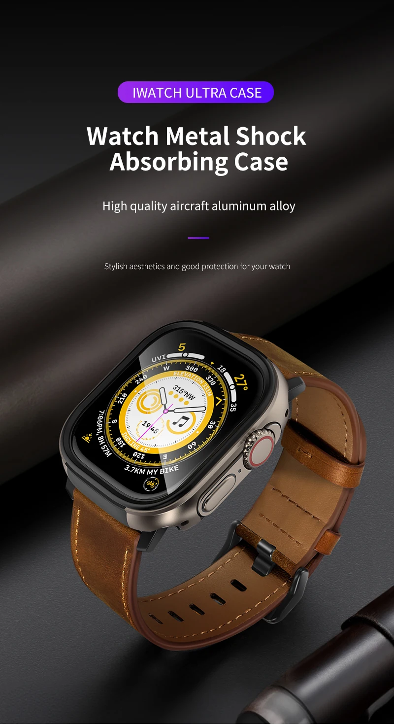 Tpu With Aluminum Alloy 49mm Cover Case For Apple Watch Ultra