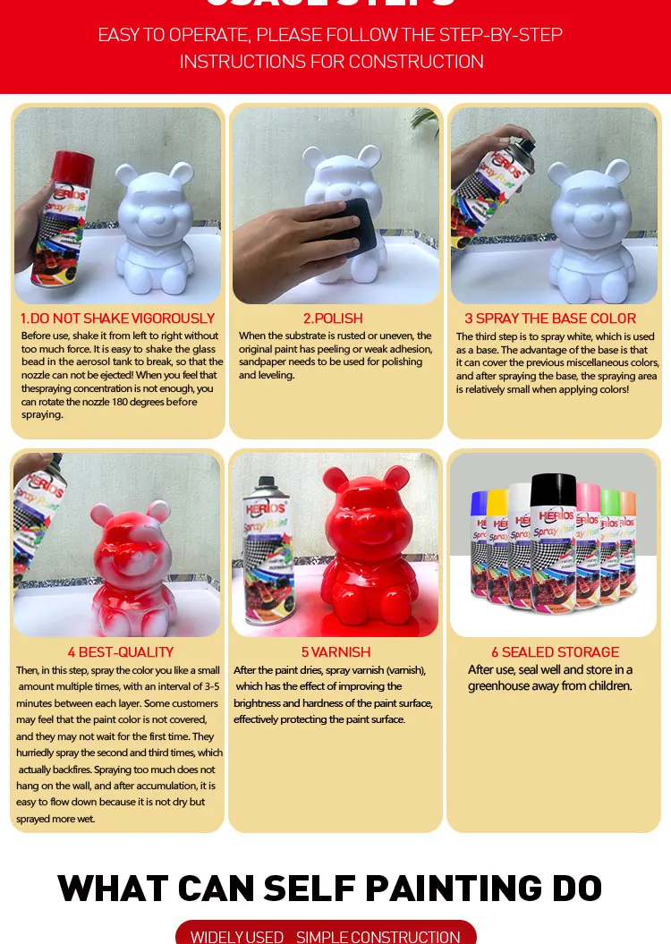 Herios 400ml Acrylic Aerosol Graffiti Spray Paint/multi Purpose Dry