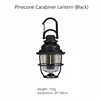 Lanterne pomme de pin verrouillable noire