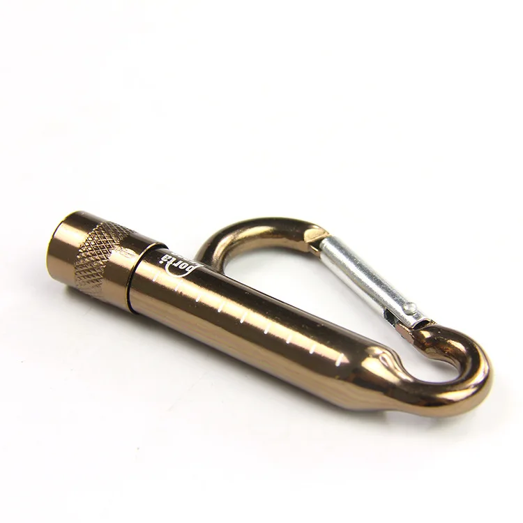 Outdoor Hiking  Camping Mini Flashlight  Led Torch with Carabiner Hooks and Compass