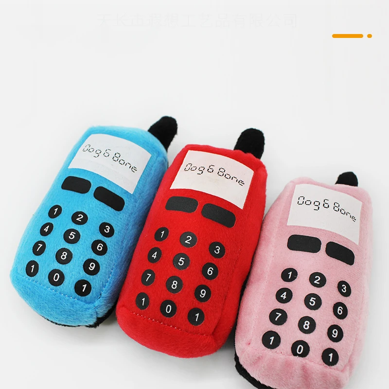 RTS Mobile Phone Shape Pet Sound Toy Plush Dog Chew Toy Puppy Kitten Teeth Cleaner Toothbrush Soft Pet Molar Dog Training Toys