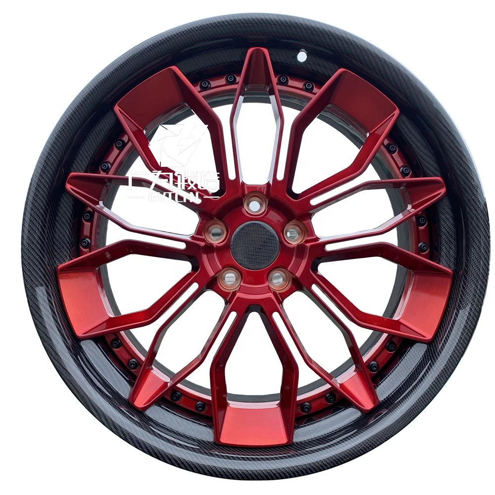 Custom Wheels Carbon Fiber Forged 18-24 Inch Aluminum Alloy Rims 5x112 5x114.3 Brushed