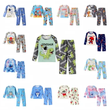 Wholesale cheap Children's Home Clothes Boys and Girls Air-conditioning Suits Boys Girls Cartoon Pajamas
