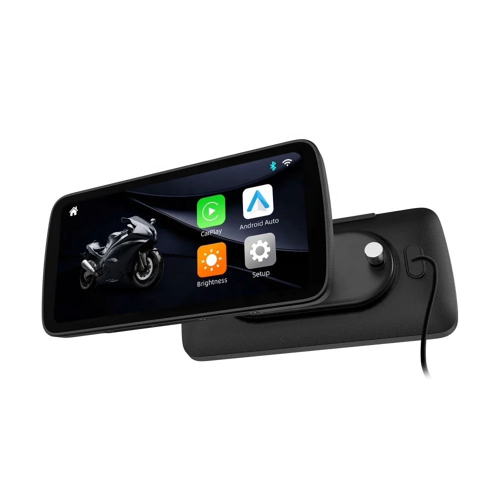 TIYPEOR 6.25 Inch Motorcycle GPS WiFi MOTO Navigation Waterproof Apple Carplay Display Screen Portable Motorcycle Android Auto