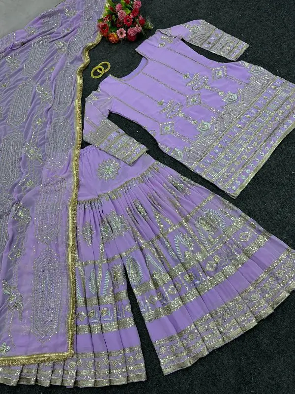 Latest Punjabi Suits Sharara with Custom Size for Women Designer Sharara for Girls Pakistani Clothes Low Price 2023 for Women