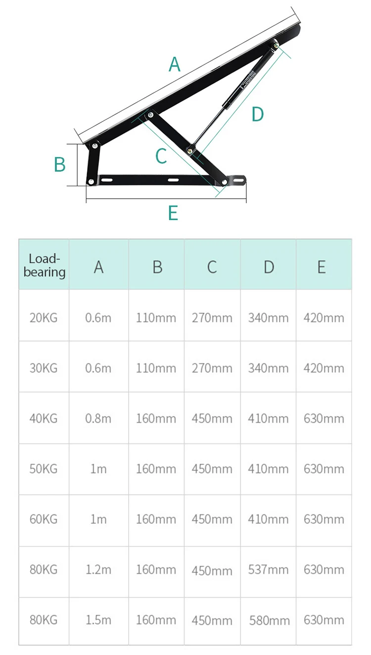 Monsoon Bed Lift Frame Gas Spring Hydraulic Gas Lift Bed Lifting