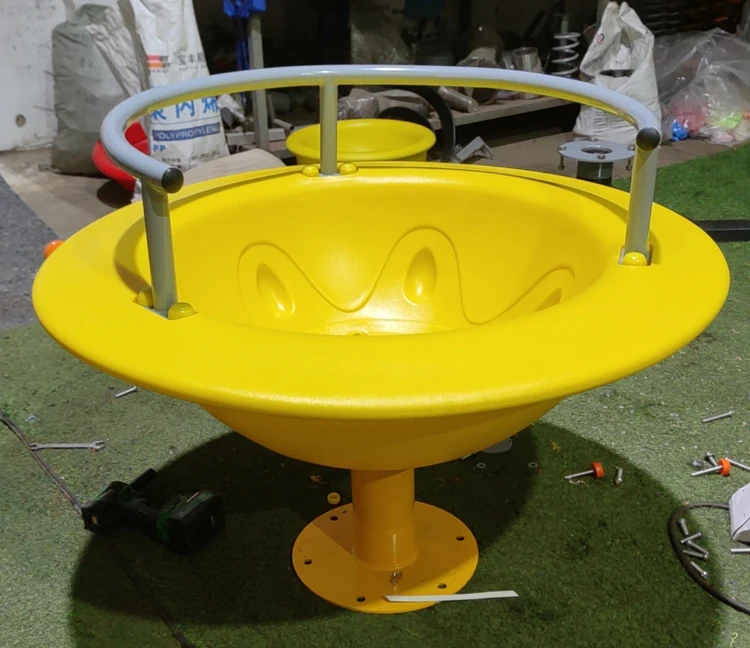 Large Bowl Armrest Swivel Chair High Quality Metal Child Swivel Seat Commercial Outdoor Playground Equipment Children's Carousel