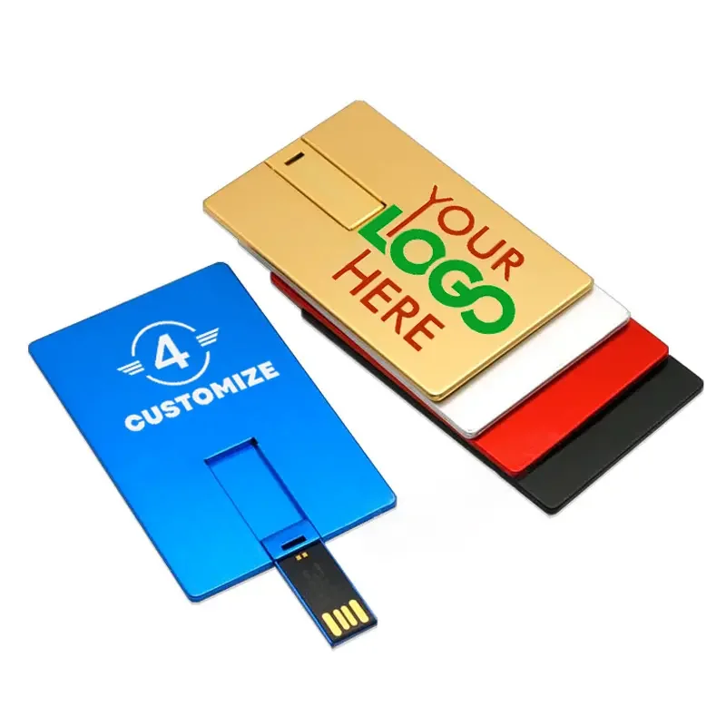 Gitra High Quality  Business Metal Card  USB Flash Drive Lasering Engraved Logo 1GB 2GB 4GB USB Pendrive 8GB 16GB 32GB 64GB 128G