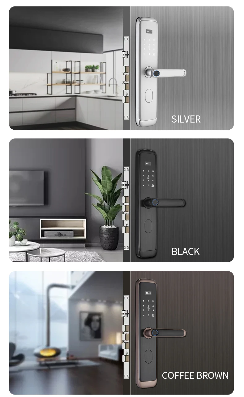 Home Smart Security Tuya Intelligent Apartment Home Office Fingerprint Electr Door Lock Smart Anti Theft Main Door Lock