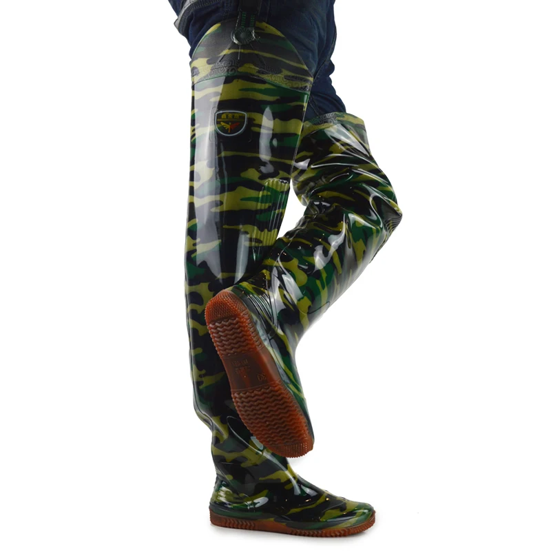 Camouflage 80cm long transplanting water shoes paddy field shoes trousers camouflage lengthen thickened over the knee
