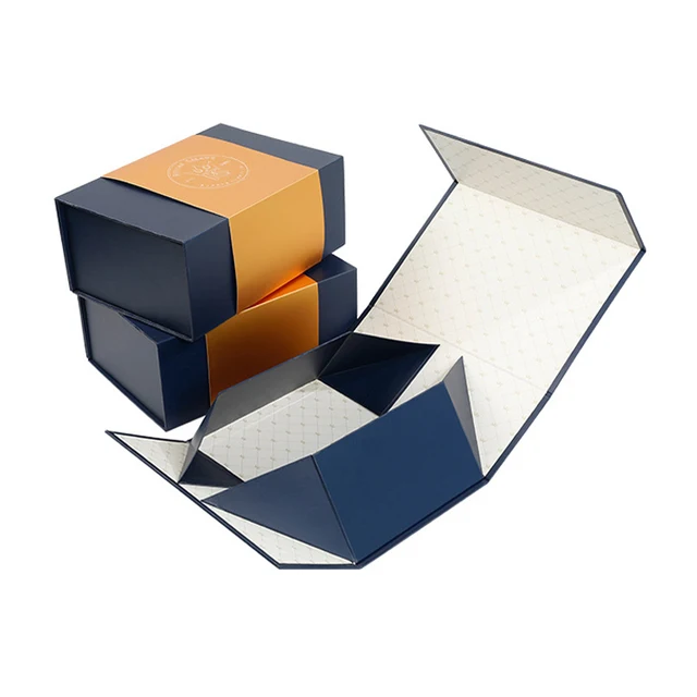 Customized Logo Foldable Magnetic Packaging Box Luxury Cosmetic Packaging Gift Box Magnetic Cardboard Box With Lid