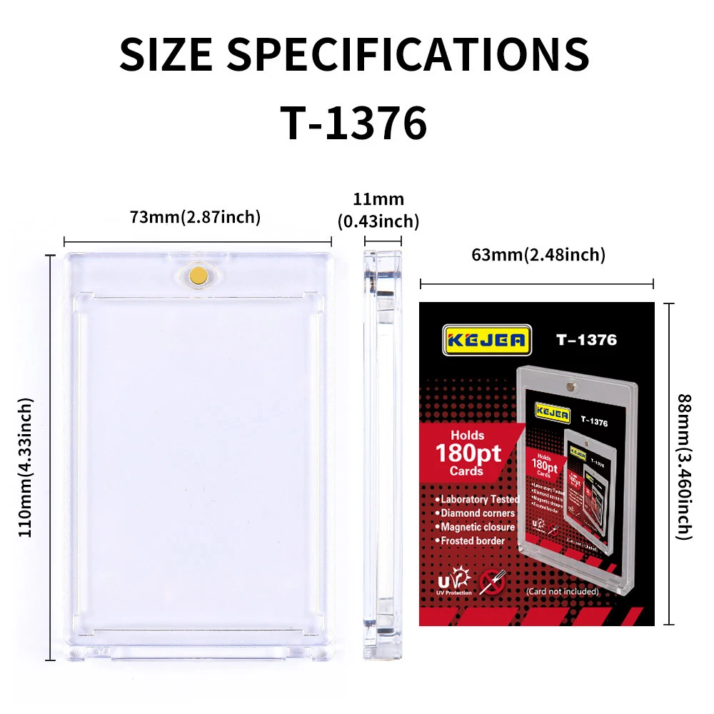 UV Protection 180 PT Magnetic Closure Acrylic Card Holder Magnet Loaders  Acrylic Card Sleeves Magnetic Card Holder Case